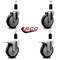 Service Caster 5'' Black Poly Swivel 1-3/8'' Expanding Stem Caster Set 2 Total Lock Brakes, 4PK SCC-EXTTL20S514-PPUB-BLK-2-S-2-138 - alternate 2